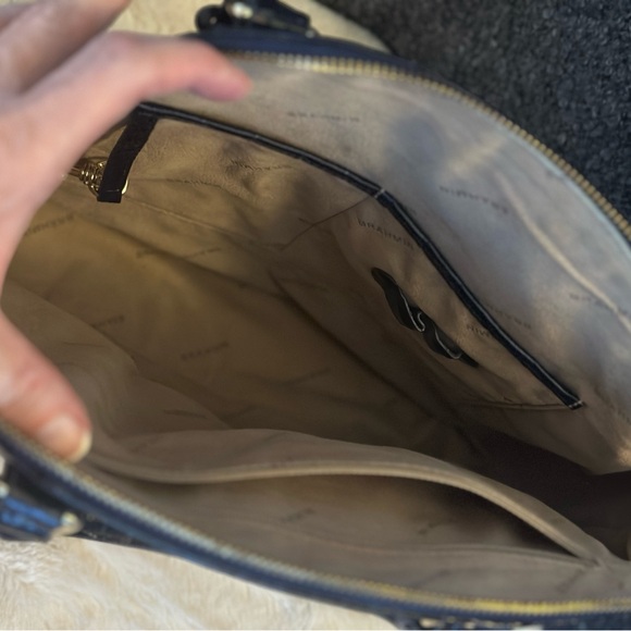 Gorgeous EUC Brahmin Large Duxbury Satchel in Navy -“Ink” EXCELLENT Condition - Picture 5 of 8